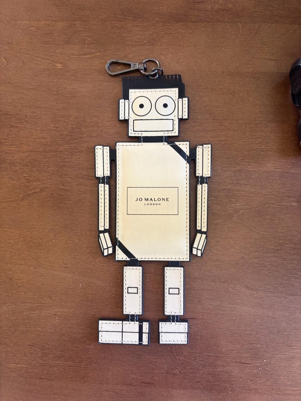 Jo Malone London Cream and Black Robot Leather Key Charm, Luggage Tag